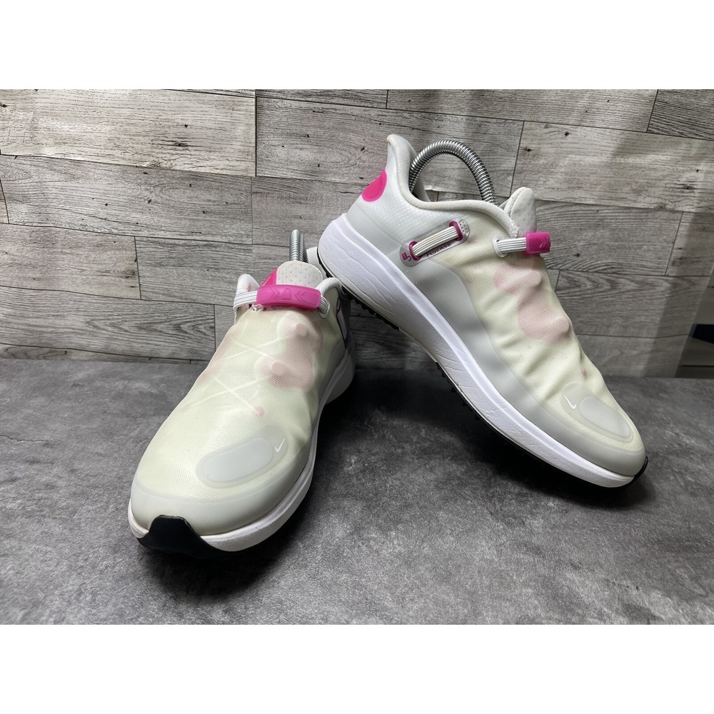 Nike React Flyease Womens 8 Running Shoes White Pink CW3069-105